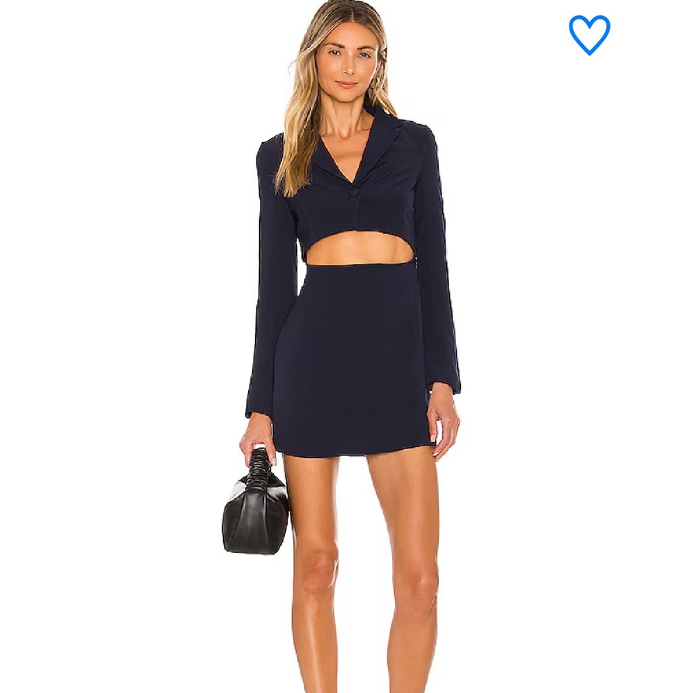 Superdown Navy Long Sleeve Cut-Out Dress Kendra